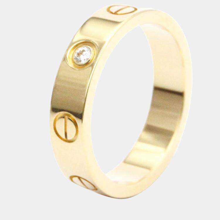مملوكة مسبقًا Cartier Love 18K Yellow Gold Diamond Ring EU 48