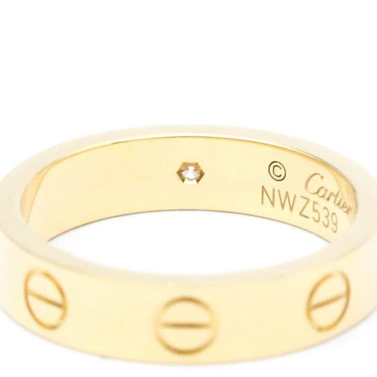 مملوكة مسبقًا Cartier Love 18K Yellow Gold Diamond Ring EU 48