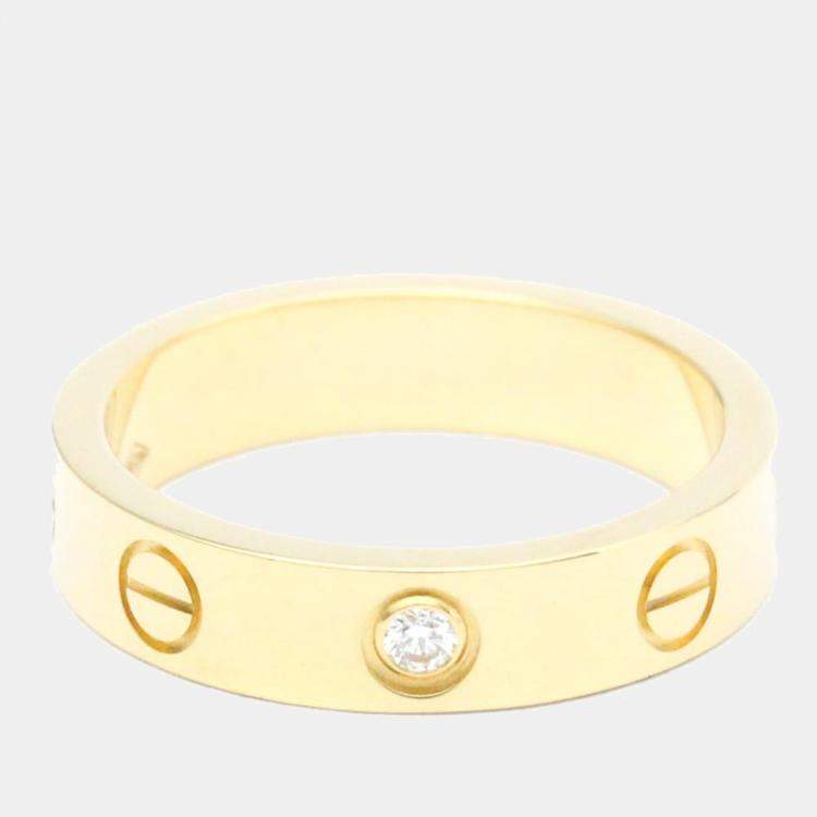 مملوكة مسبقًا Cartier Love 18K Yellow Gold Diamond Ring EU 48