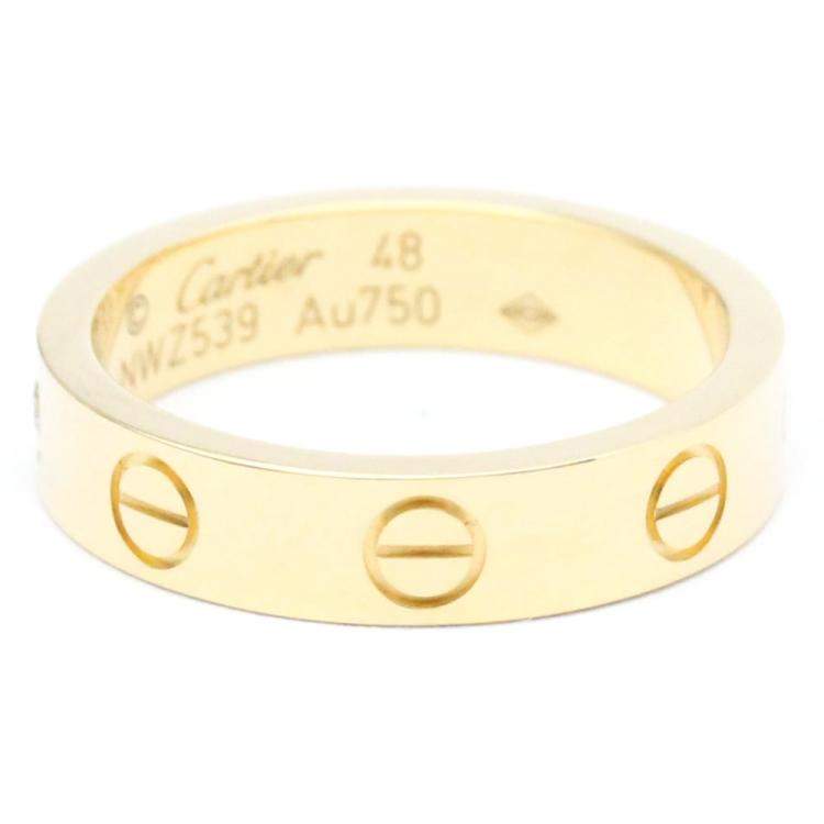مملوكة مسبقًا Cartier Love 18K Yellow Gold Diamond Ring EU 48