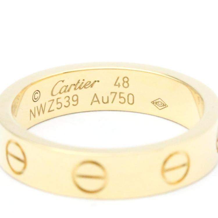 مملوكة مسبقًا Cartier Love 18K Yellow Gold Diamond Ring EU 48