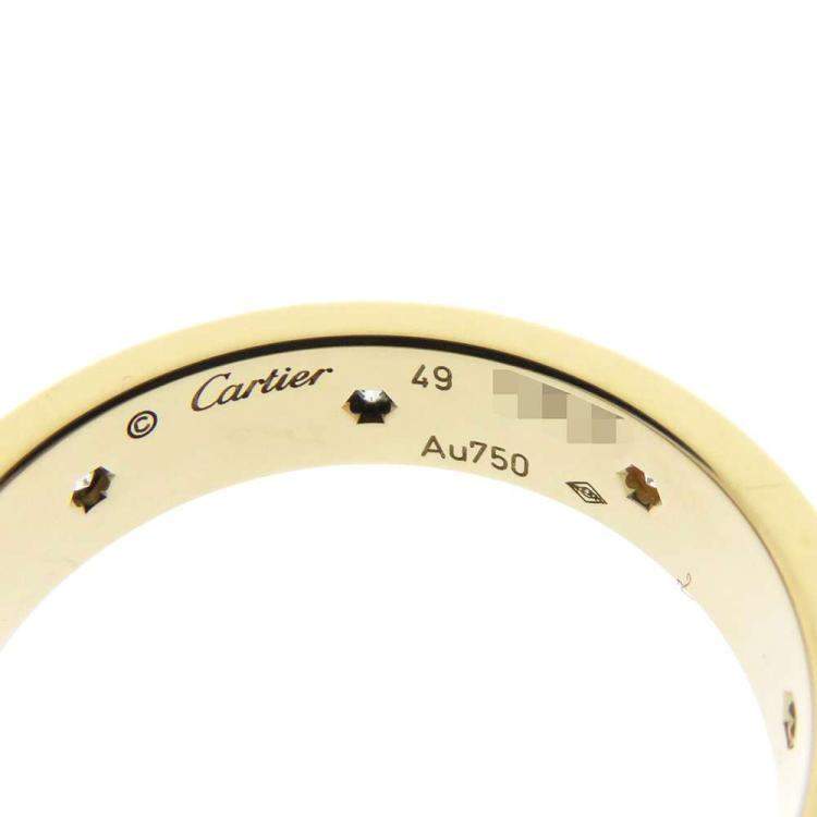 Pre Owned Cartier Love 18K Yellow Gold Diamond Ring EU 49