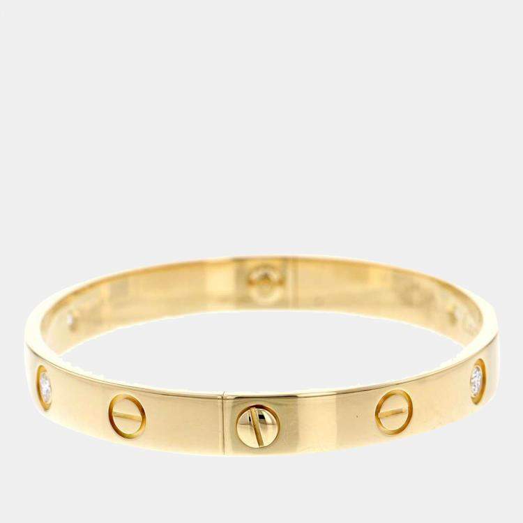 مملوكة مسبقًا Cartier Love 18K Yellow Gold Diamond Bracelet 16