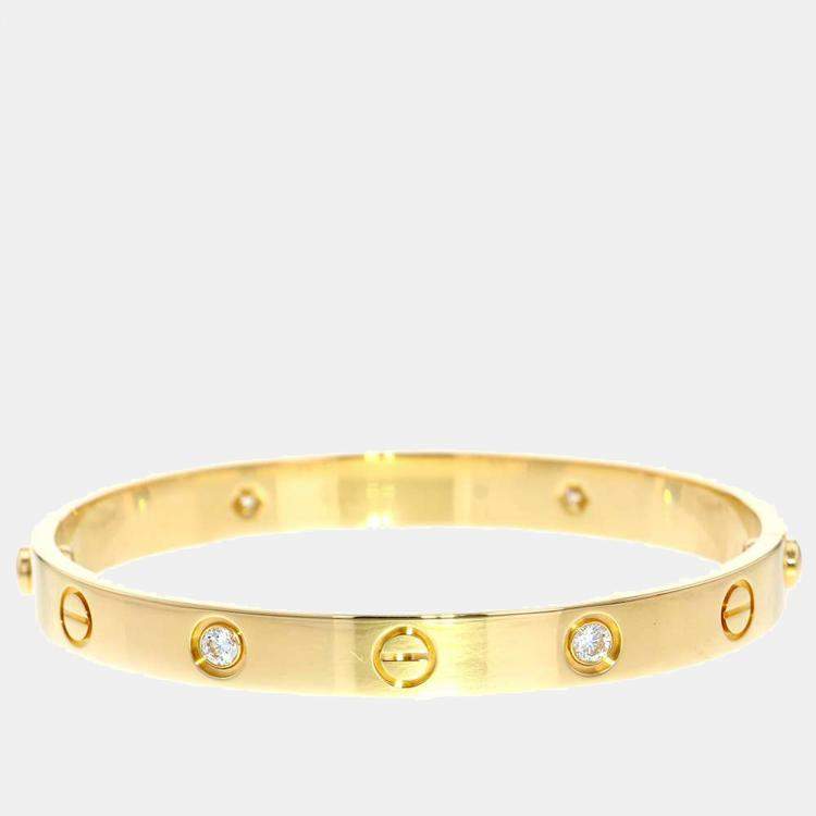 مملوكة مسبقًا Cartier Love 18K Yellow Gold Diamond Bracelet 16