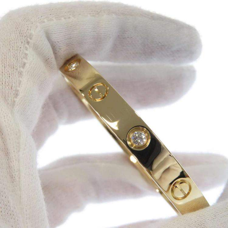 مملوكة مسبقًا Cartier Love 18K Yellow Gold Diamond Bracelet 16