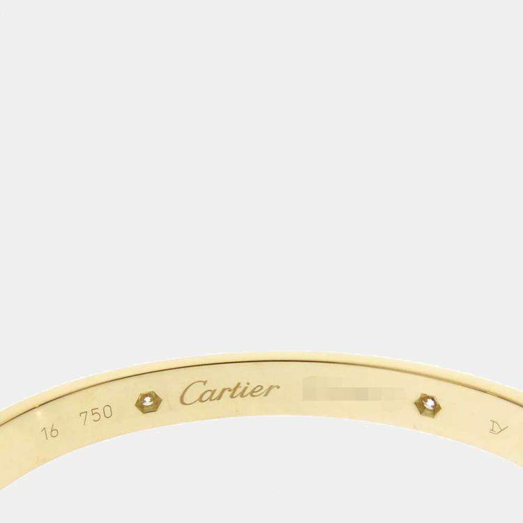 مملوكة مسبقًا Cartier Love 18K Yellow Gold Diamond Bracelet 16