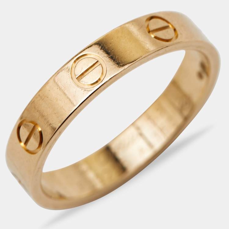 Pre Owned Cartier Love 18k Yellow Gold Wedding Band Ring Size 53