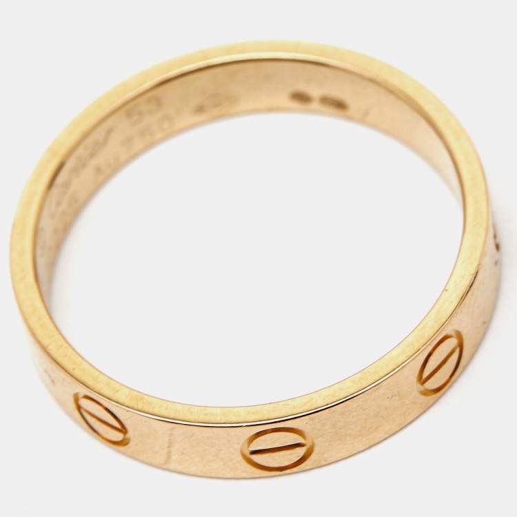 Pre Owned Cartier Love 18k Yellow Gold Wedding Band Ring Size 53