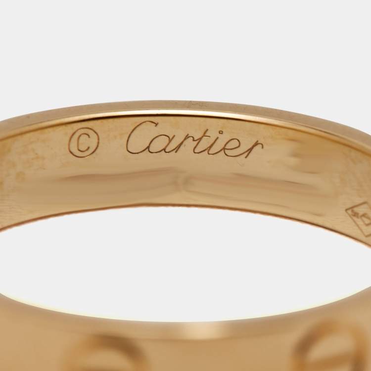 Pre Owned Cartier Love 18k Yellow Gold Wedding Band Ring Size 53