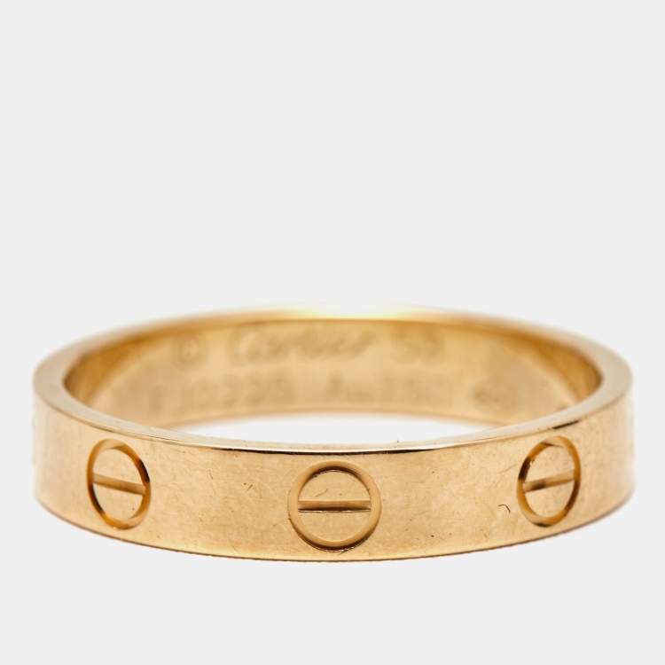Pre Owned Cartier Love 18k Yellow Gold Wedding Band Ring Size 53