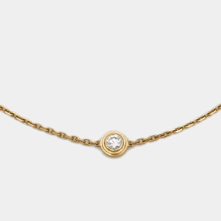 Pre Owned Cartier D'Amour Diamond 18k Yellow Gold XS Model Bracelet