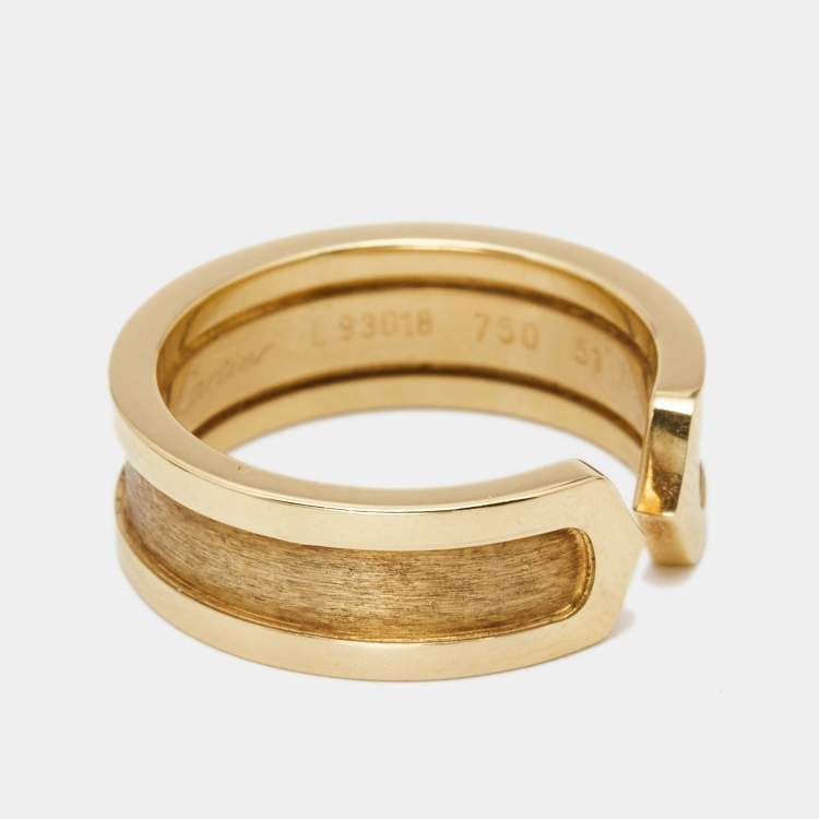 مملوكة مسبقًا Cartier C De Cartier 18k Yellow Gold Ring Size 51