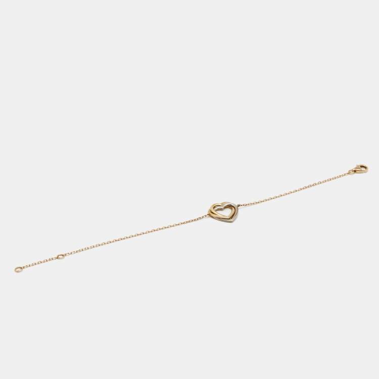Pre Owned Cartier Trinity de Cartier Heart 18k Three Tone Gold Bracelet