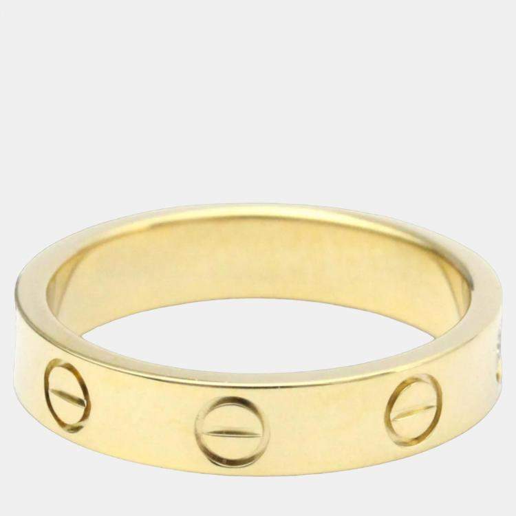 Pre Owned Cartier Love 18K Yellow Gold Diamond Ring EU 51