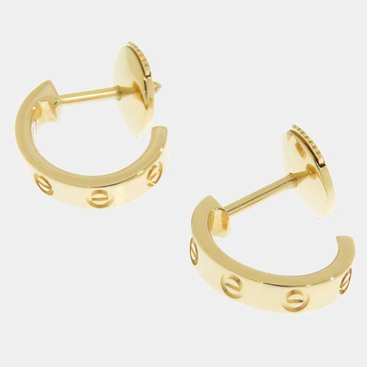 Cartier Love Earrings 18k Yellow Gold Diamond - Diamond Exchange USA