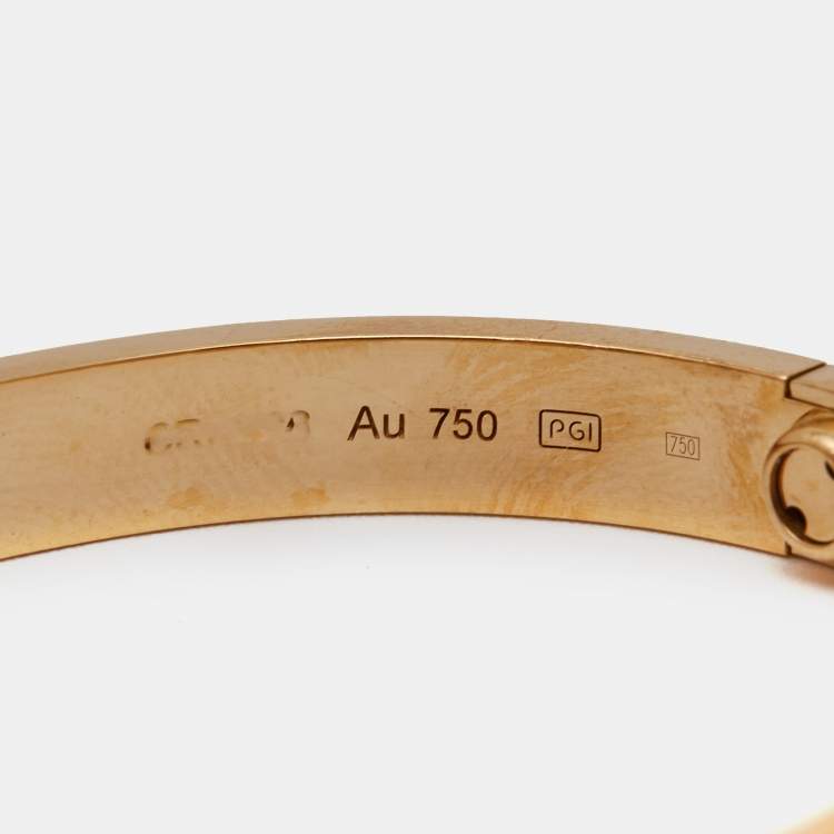 Pre Owned Cartier Love 18k Yellow Gold Bracelet 16