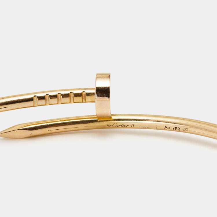 مملوكة مسبقًا Cartier Juste Un Clou 18k Rose Gold Small Model Bracelet 17