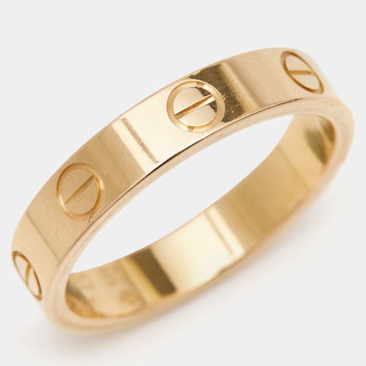 Pre Owned Cartier Love 18K Rose Gold Narrow Wedding Band Ring Size 51