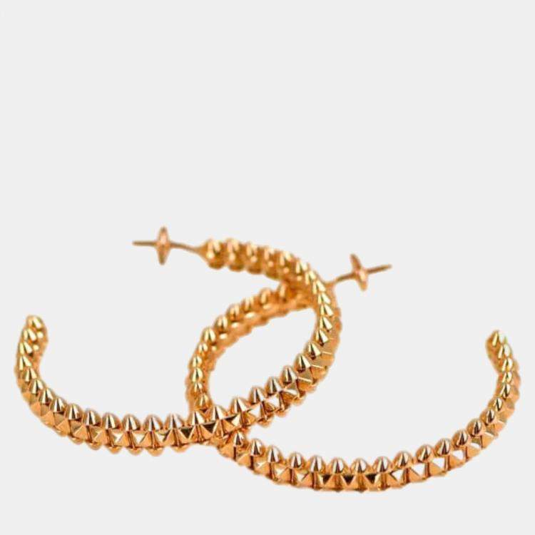 Pre Owned Cartier Clash De Cartier Hoop Rose Gold Earrings Small Model