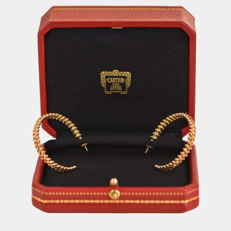 Pre Owned Cartier Clash De Cartier Hoop Rose Gold Earrings Small Model