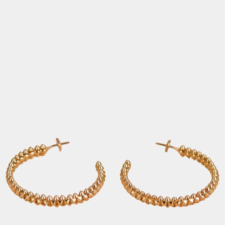 Pre Owned Cartier Clash De Cartier Hoop Rose Gold Earrings Small Model