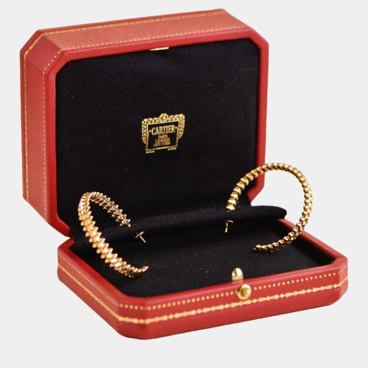 Pre Owned Cartier Clash De Cartier Hoop Rose Gold Earrings Small Model