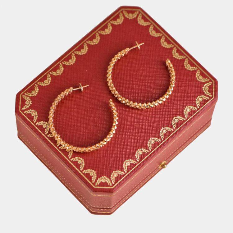 Pre Owned Cartier Clash De Cartier Hoop Rose Gold Earrings Small Model