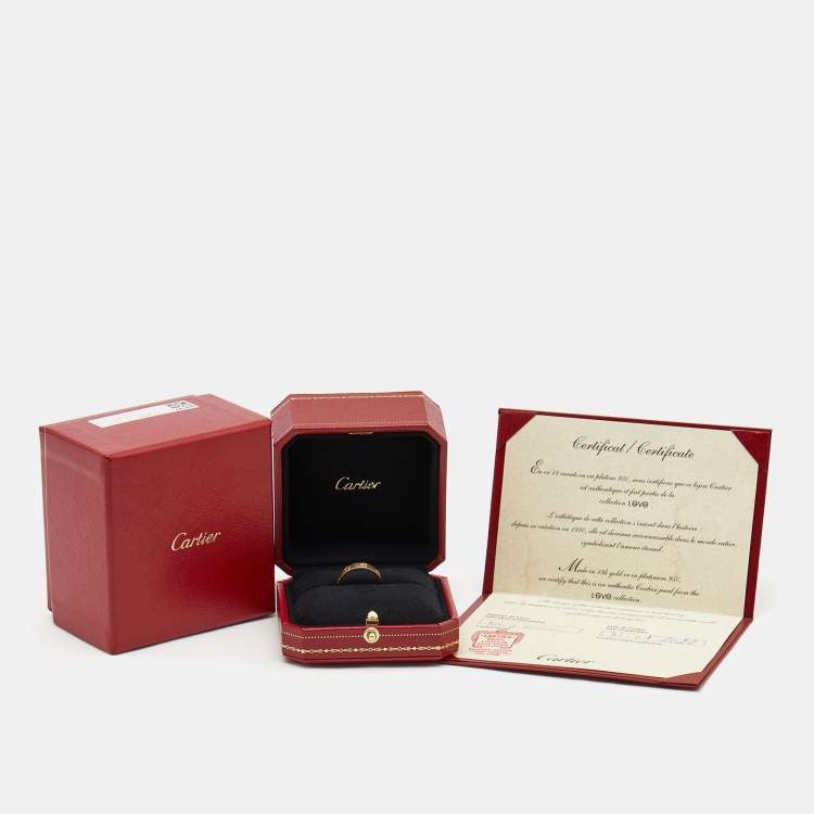 مملوكة مسبقًا Cartier Love 18k Rose Gold Wedding Band Ring Size 52