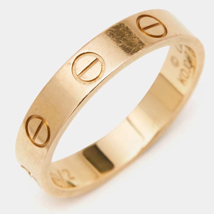 مملوكة مسبقًا Cartier Love 18k Rose Gold Wedding Band Ring Size 52