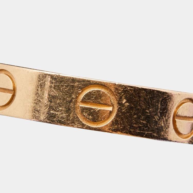 مملوكة مسبقًا Cartier Love 18k Rose Gold Wedding Band Ring Size 52