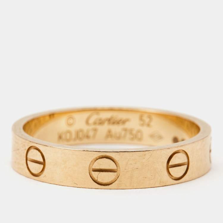 مملوكة مسبقًا Cartier Love 18k Rose Gold Wedding Band Ring Size 52