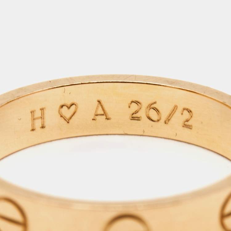 مملوكة مسبقًا Cartier Love 18k Rose Gold Wedding Band Ring Size 52