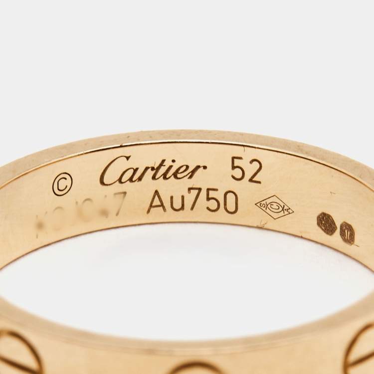 مملوكة مسبقًا Cartier Love 18k Rose Gold Wedding Band Ring Size 52