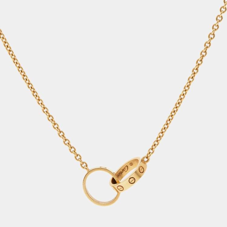 Pre Owned Cartier Love Interlocking Loops 18k Yellow Gold Necklace