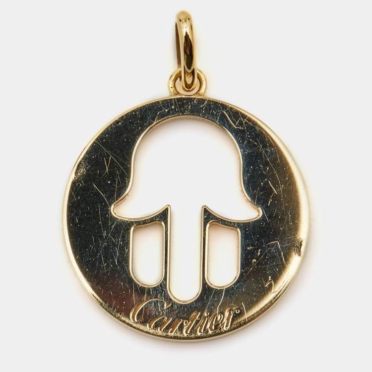 Pre Owned Cartier Symbol Hand of Fatima 18k Yellow Gold Pendant