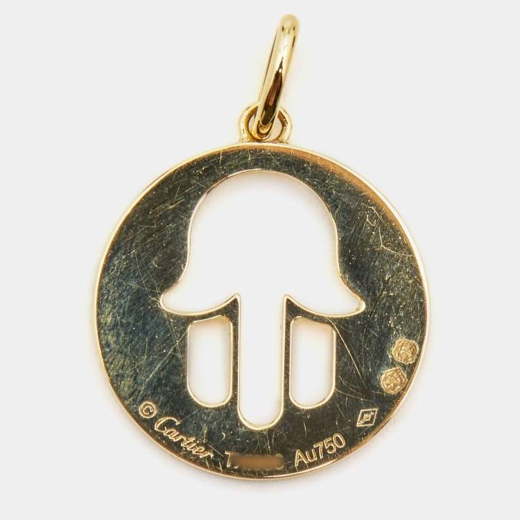 Pre Owned Cartier Symbol Hand of Fatima 18k Yellow Gold Pendant