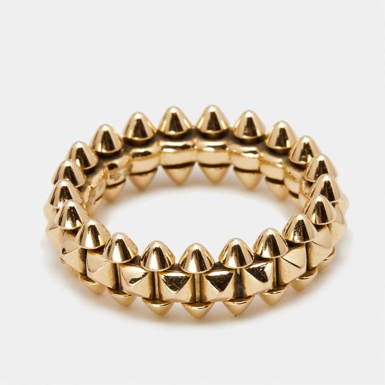 Pre Owned Cartier Clash de Cartier 18k Rose Gold Small Model Band Ring Size 49