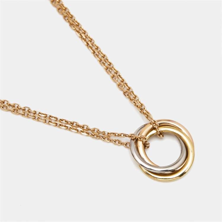 مملوكة مسبقًا Cartier Trinity 18K Three Tone Gold Necklace