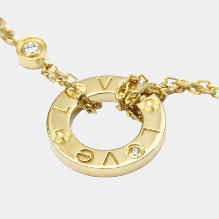 Cartier 18K Yellow Gold Diamond Charm Bracelet