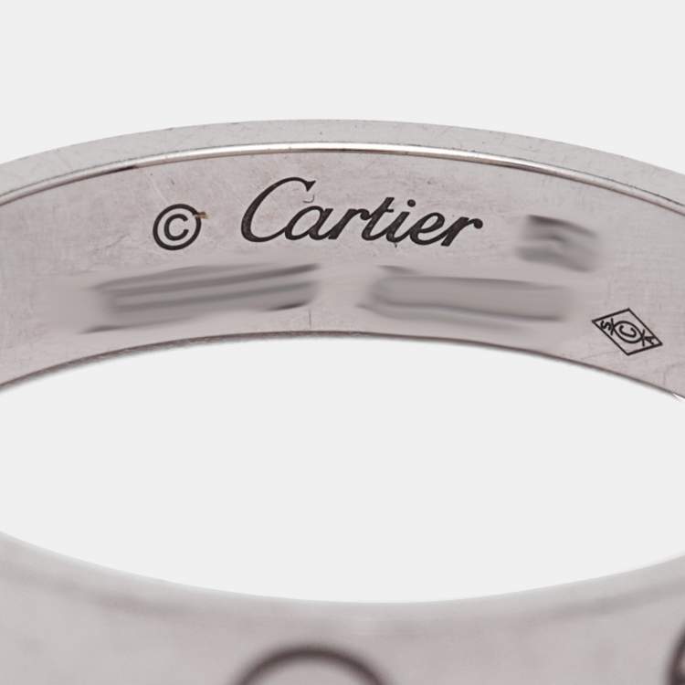 مملوكة مسبقًا Cartier Love 18k White Gold Wedding Band Ring Size 53
