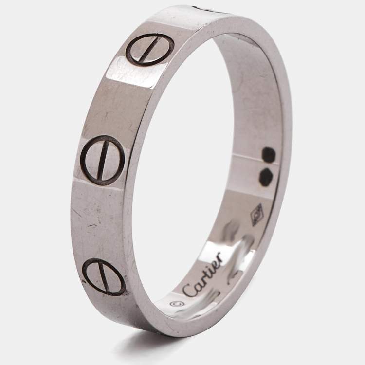 مملوكة مسبقًا Cartier Love 18k White Gold Wedding Band Ring Size 53