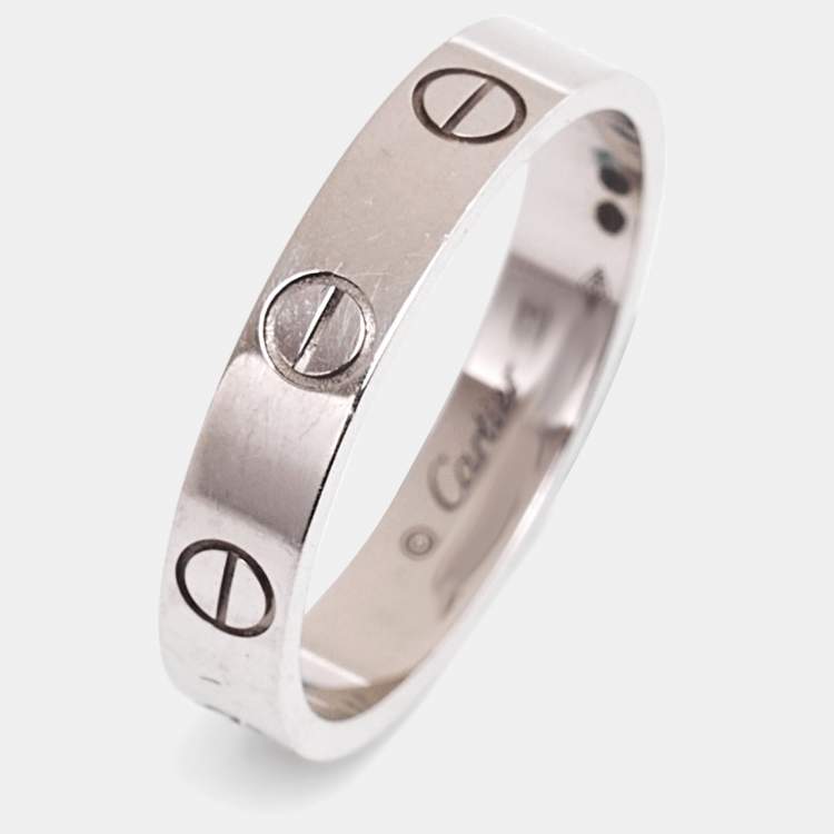 مملوكة مسبقًا Cartier Love 18k White Gold Wedding Band Ring Size 53