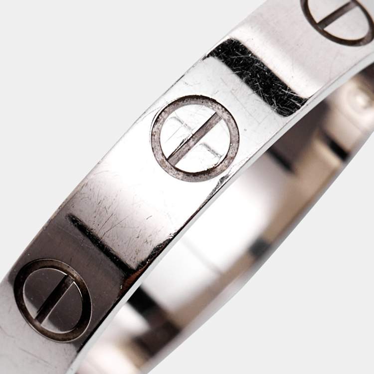 مملوكة مسبقًا Cartier Love 18k White Gold Wedding Band Ring Size 53