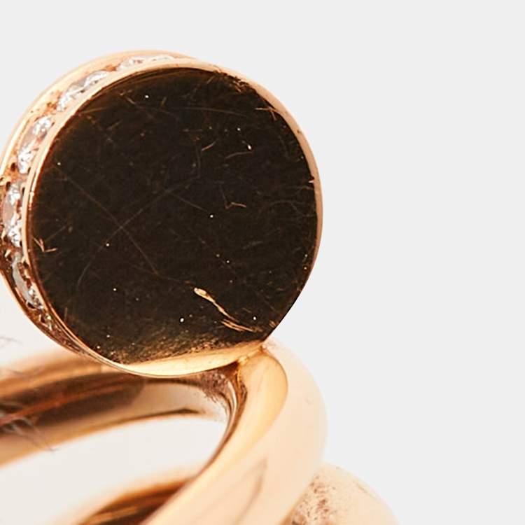 Pre Owned Cartier Juste Un Clou Diamonds 18k Rose Gold Ring Size 50