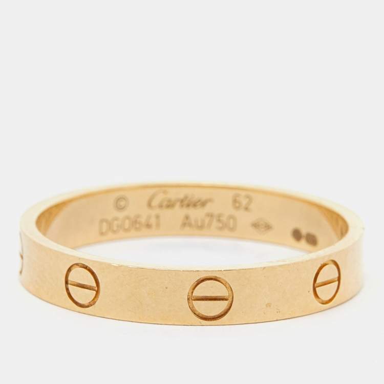 مملوكة مسبقًا Cartier Love 18k Yellow Gold Wedding Band Ring Size 62