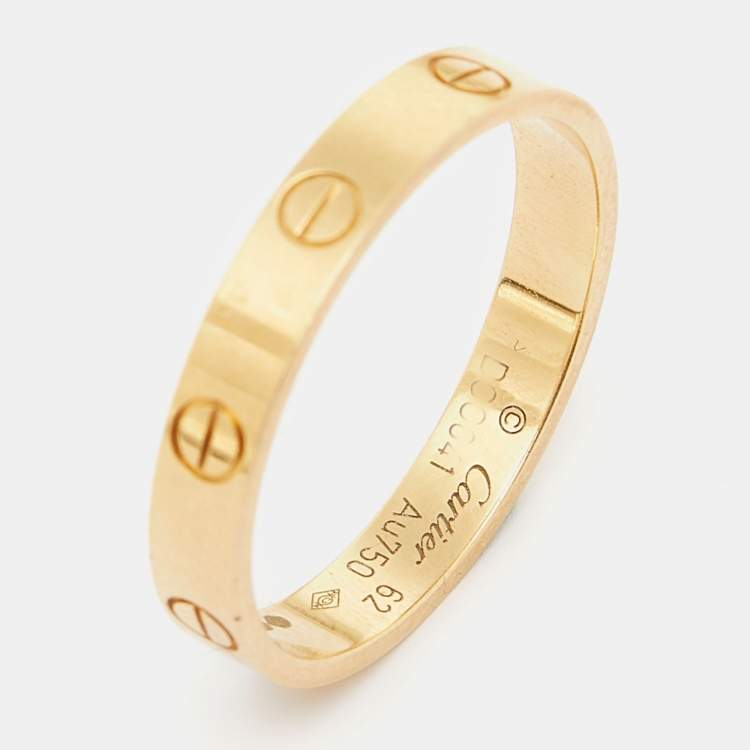 مملوكة مسبقًا Cartier Love 18k Yellow Gold Wedding Band Ring Size 62