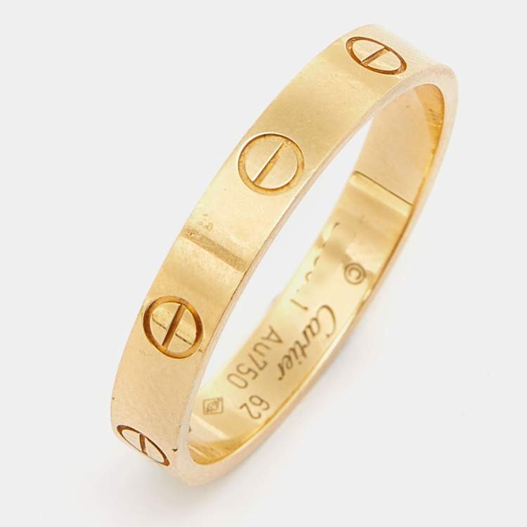 مملوكة مسبقًا Cartier Love 18k Yellow Gold Wedding Band Ring Size 62