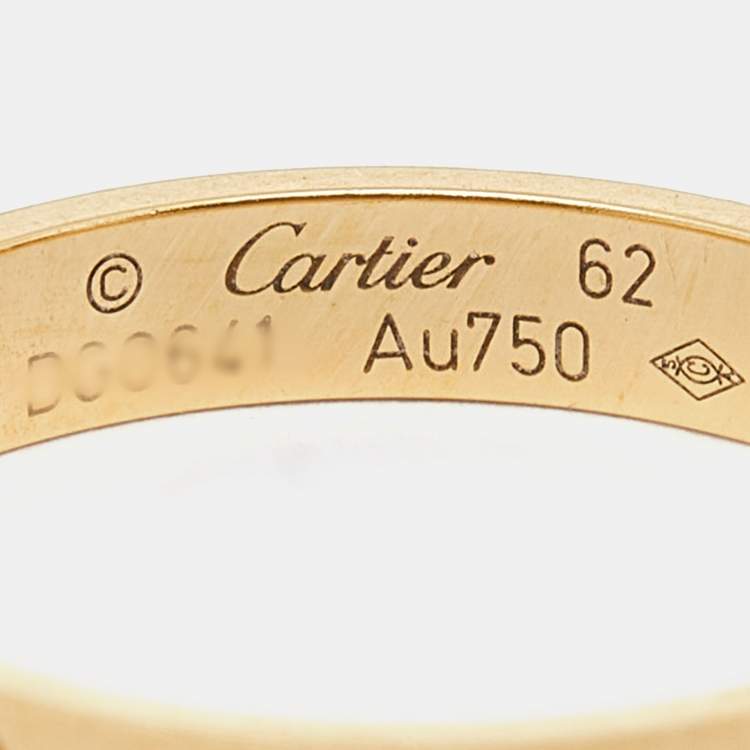 مملوكة مسبقًا Cartier Love 18k Yellow Gold Wedding Band Ring Size 62