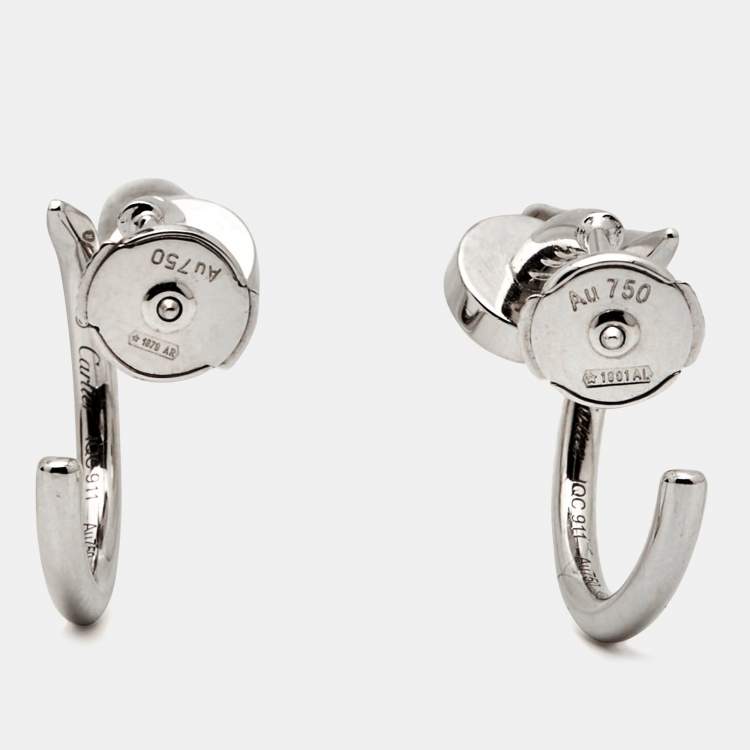Pre Owned Cartier Juste Un Clou 18k White Gold Earrings