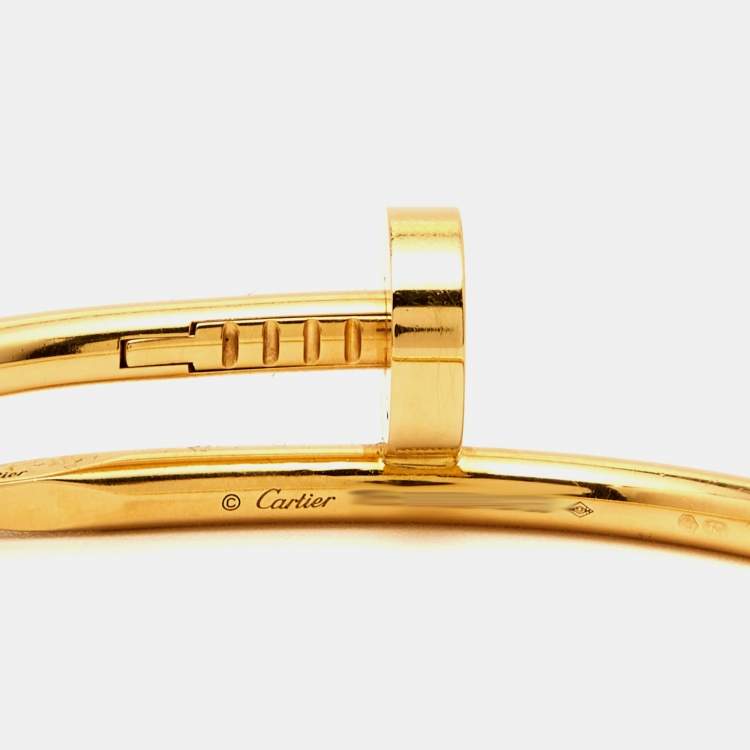 Pre Owned Cartier Juste Un Clou 18k Yellow Gold Bracelet 15